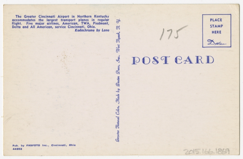 Image: postcard: Greater Cincinnati Airport, Delta Air Lines, Douglas DC-4, Lockheed Constellation