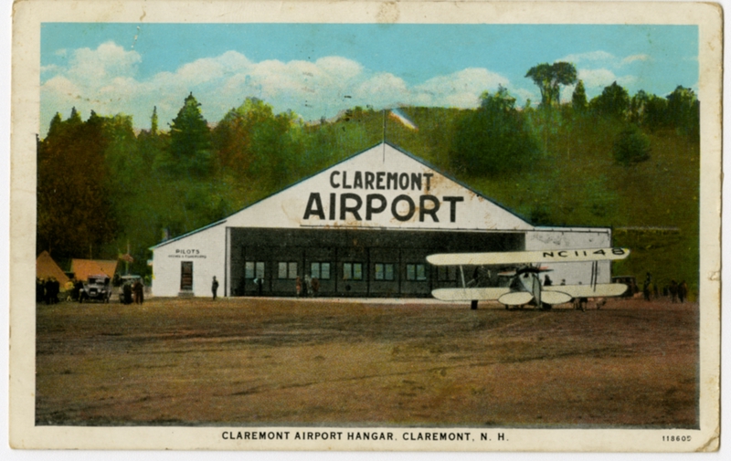 Image: postcard: Curtiss JN-4D, Claremont (NH) Airport