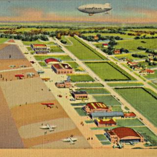 Image #1: postcard: Cleveland Municipal Airport, Goodyear Zeppelin