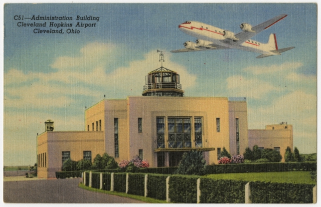 Postcard: Cleveland Hopkins Airport, Douglas DC-7