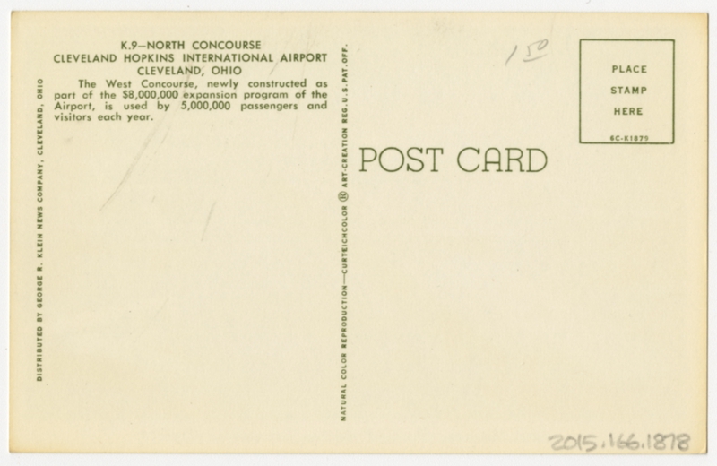 Image: postcard: Cleveland Hopkins International Airport, Capital Airlines, Eastern Air Lines, United Air Lines, Lockheed Constellation, Convair 340 