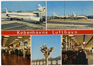 Image: postcard: Kobenhavns Lufthavn (Copenhagen Airport), Scandinavian Airlines System (SAS), Douglas DC-9