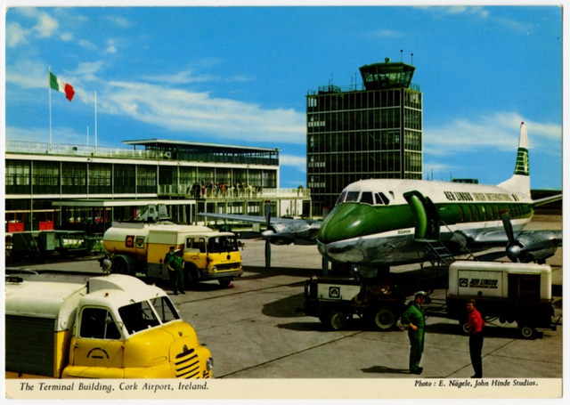 Postcard: Cork Airport, Vickers Viscount, Aer Lingus