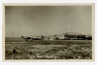Image: postcard: Douglas DC-3, Elko Airport