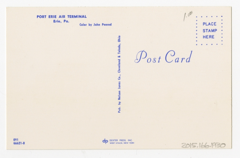 Image: postcard: Port Erie Air Terminal, Allegheny Airlines, Convair 240