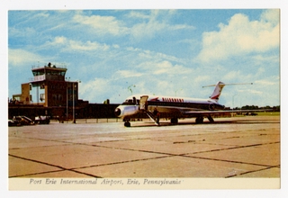 Image: postcard: Allegheny Airlines, Douglas DC-9, Erie Airport