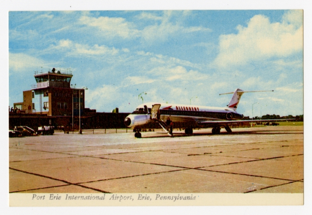 Postcard: Allegheny Airlines, Douglas DC-9, Erie Airport
