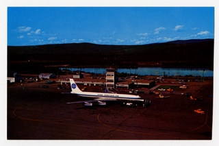 Image: postcard: Pan American World Airways, Boeing 707, Fairbanks Airport