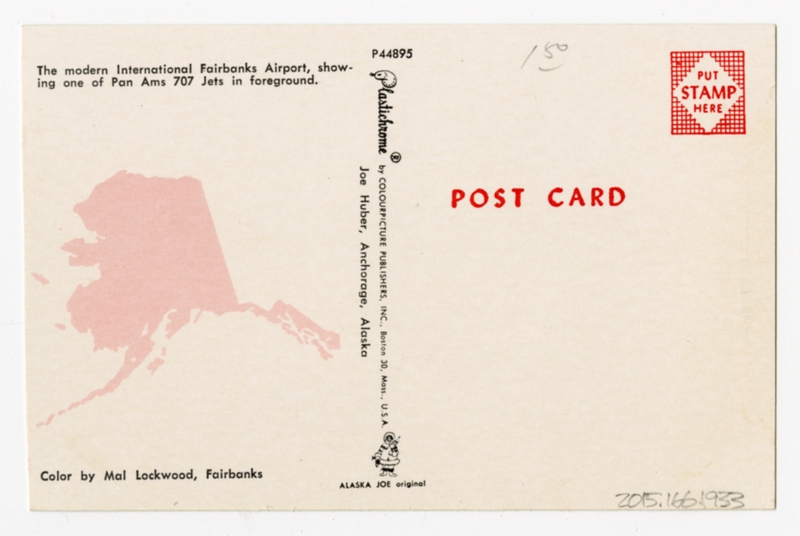 Image: postcard: Pan American World Airways, Boeing 707, Fairbanks Airport