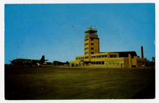 Image: postcard: Fargo Hector Airport, Douglas DC-6