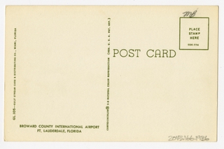 Image: postcard: Eastern Air lines, Lockheed Constellation, Fort Lauderdale Airport