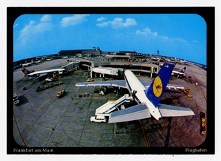 Image: postcard: Lufthansa, Boeing 747, Frankfurt am Main Airport