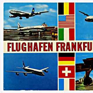 Image #1: postcard: Frankfurt Main Airport, Air France, Lufthansa, Pan Am, Sabena, Boeing 707, Sud Aviation Caravelle