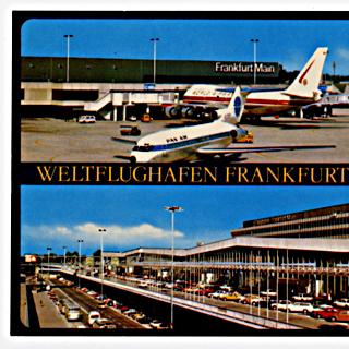 Image #1: postcard: Frankfurt Main Airport, Boeing 727, Boeing 747, Pan American Airways, World Airways