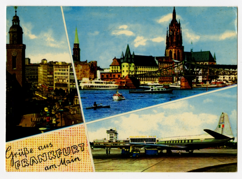 Image: postcard: Frankfurt am Main Airport, Alitalia
