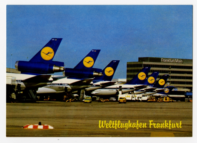 Image: postcard: Frankfurt am Main Airport, Douglas DC-10, Lufthansa