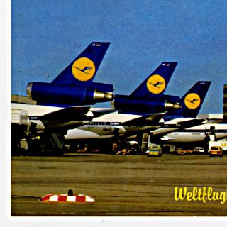 Image #1: postcard: Frankfurt am Main Airport, Douglas DC-10, Lufthansa