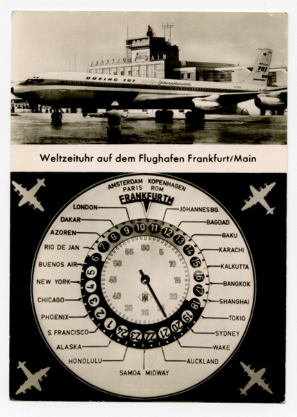 Image: postcard: Boeing 707, Frankfurt am Main Airport