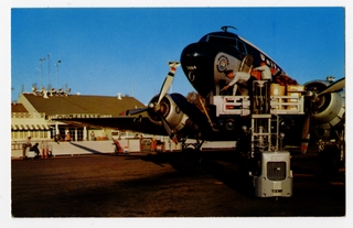 Image: postcard: Fresno Air Terminal, United Air Lines, Douglas DC-3