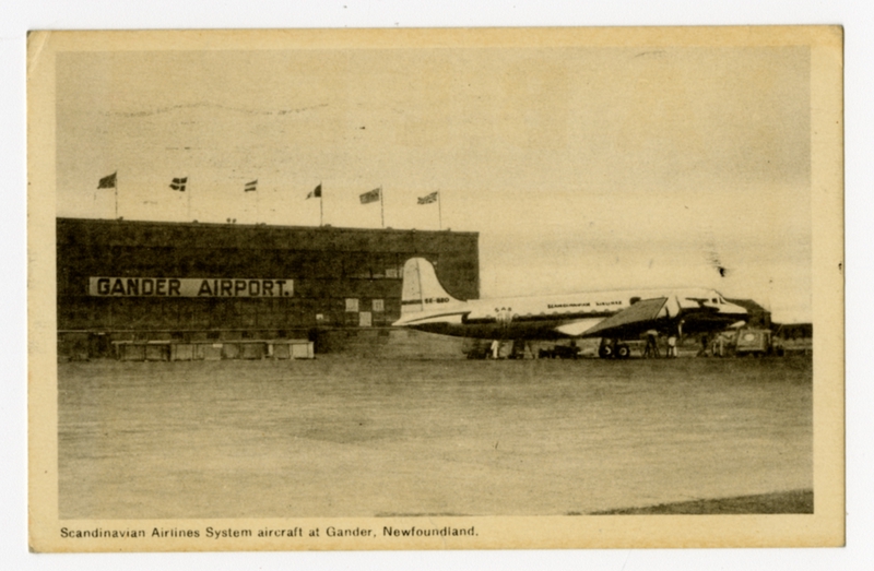 Image: postcard: SAS, Douglas DC-4, Gander Airport