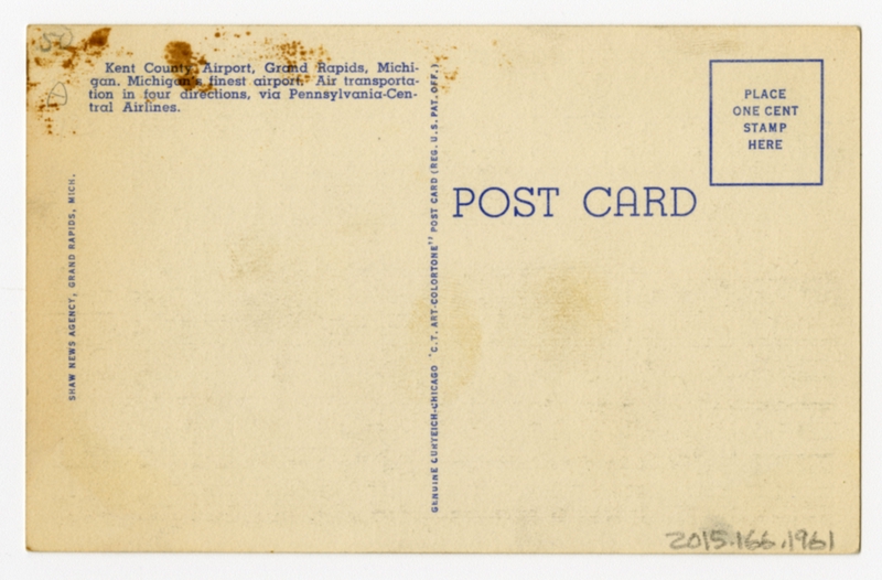 Image: postcard: Kent County Airport, Douglas DC-3