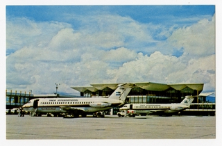 Image: postcard: TACA International Airlines, Douglas DC-9, Aurora (Guatemala) Airport