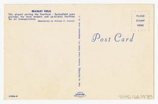 Image: postcard: Bradley Field, Convair 240, American Airlines