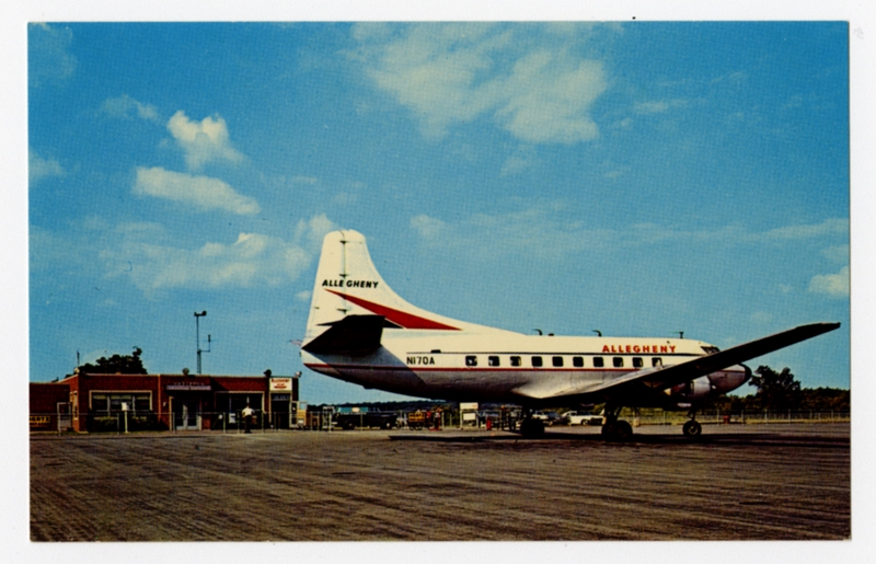 Image: postcard: Allegheny Airlines, Martin 202, Hazleton Airport