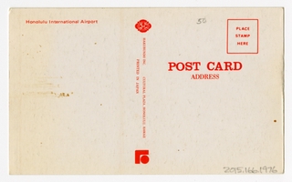 Image: postcard: JAL, United, Boeing 747, Honolulu International Airport, Diamond Head