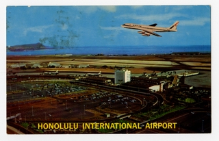 Image: postcard: United Airlines, Douglas DC-8, Honolulu International Airport