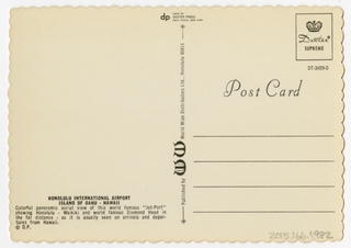 Image: postcard: Honolulu International Airport, Diamond Head