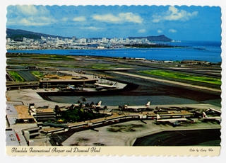 Image: postcard: Honolulu International Airport, Diamond Head
