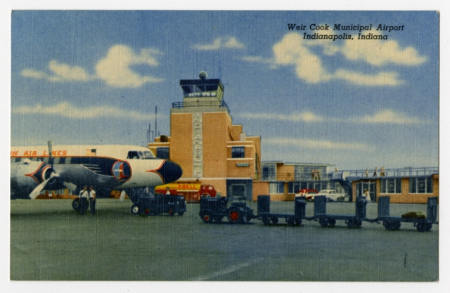 Postcard: Indianapolis Weir Cook Municipal Airport, Convair 240, Eastern Air Lines