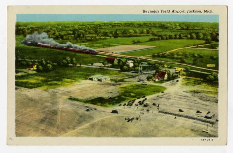 Image: postcard: Reynolds Field Airport