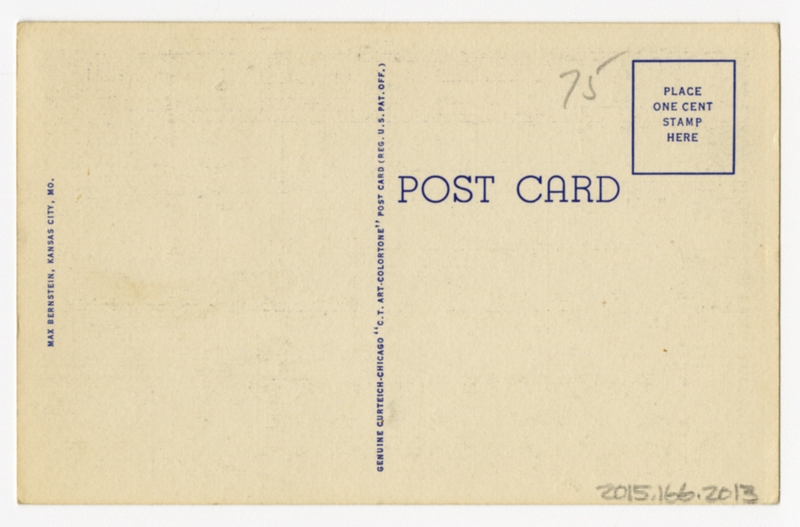 Image: postcard: TWA, Douglas DC-3, Kansas City Municipal Airport