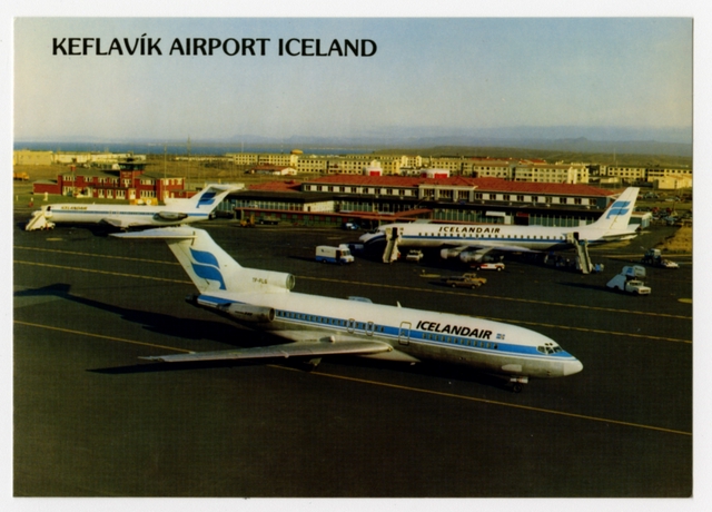 Postcard: Keflavik Airport, IcelandAir, Boeing 727, DC-8