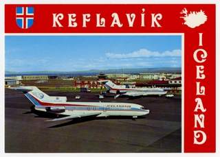 Image: postcard: Keflavik Airport, Boeing 727, IcelandAir