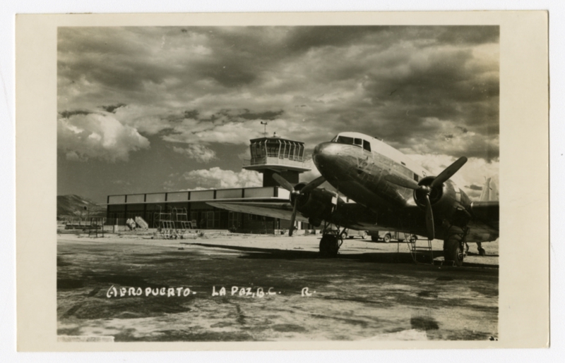Image: postcard: La Paz Airport, Douglas DC-3