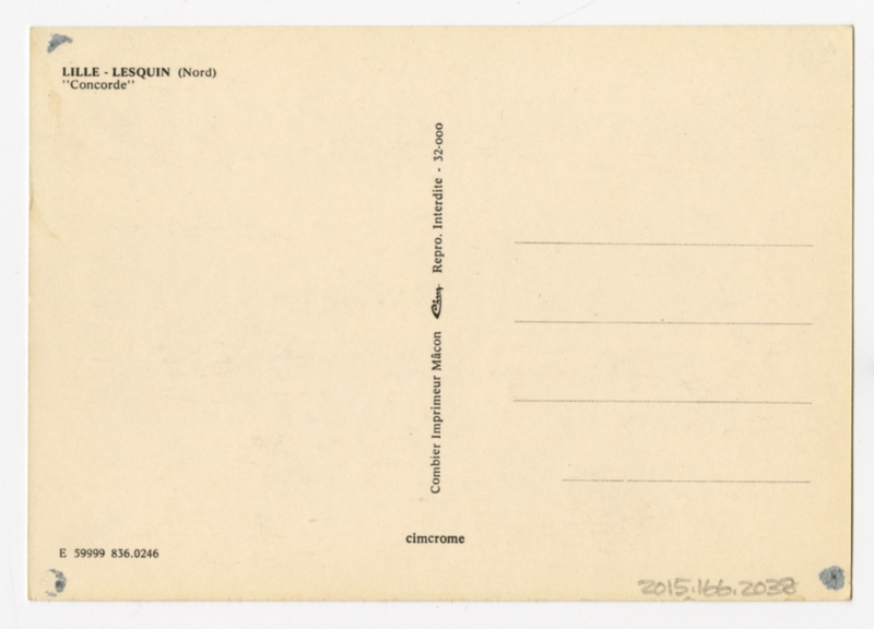 Image: postcard: Lille Airport, Air France, Concorde