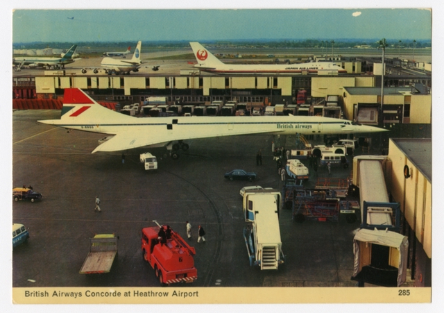 Postcard: Heathrow Airport, British Airways, Concorde