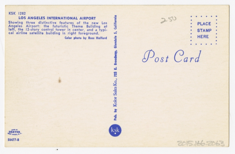 Image: postcard: Los Angeles International Airport, Boeing 707, American Airlines