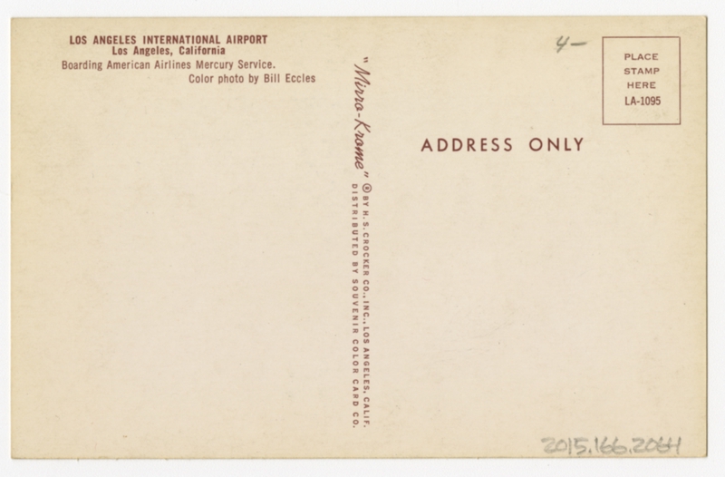 Image: postcard: American Airlines, Douglas DC-7, Los Angeles International Airport