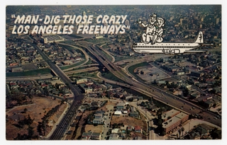 Image: postcard: Los Angeles, freeways