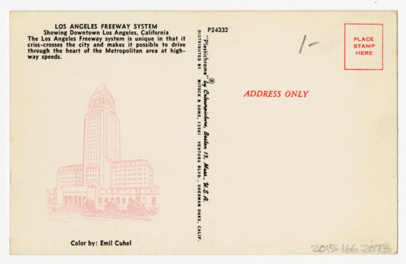 Image: postcard: Los Angeles, freeways