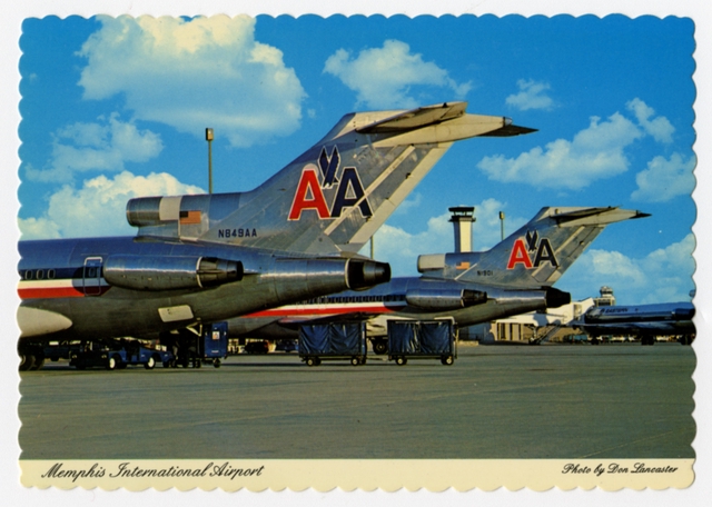 Postcard: American Airlines, Boeing 727, Memphis International Airport