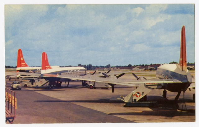 Postcard: Northwest Airlines, Douglas DC-6, Minneapolis - St. Paul Metropolitan Airport