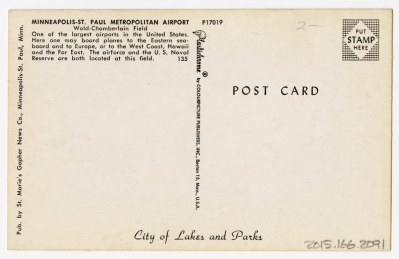 Image: postcard: Northwest Airlines, Douglas DC-6, Minneapolis - St. Paul Metropolitan Airport