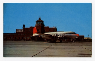 Image: postcard: Northwest Airlines, Douglas DC-6, Minneapolis - St. Paul Metropolitan Airport