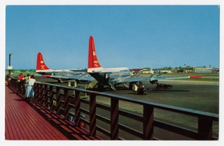 Image: postcard: Northwest Airlines, Boeing 377, Minneapolis - St. Paul Metropolitan Airport