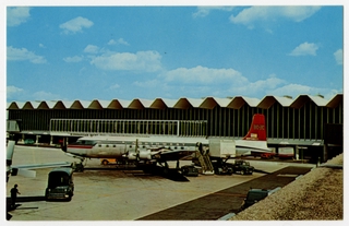 Image: postcard: Minneapolis - Saint Paul International Airport, Douglas DC-7C, Northwest Airlines
